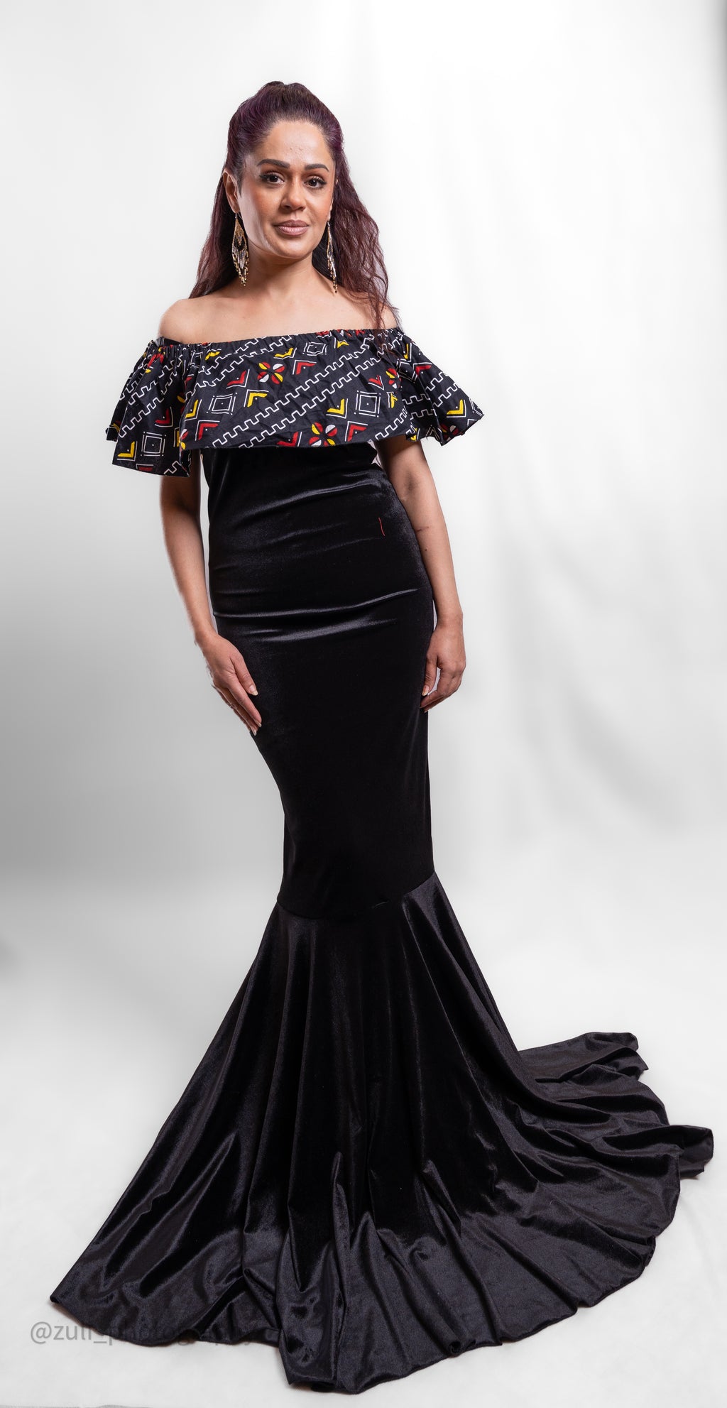 Onyx Royal Off-Shoulder Gown