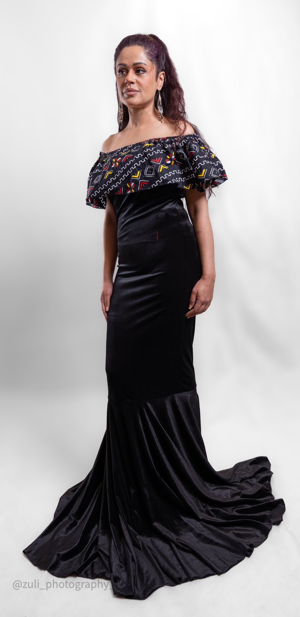 Onyx Royal Off-Shoulder Gown