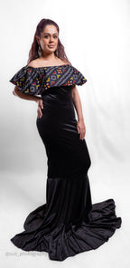 Onyx Royal Off-Shoulder Gown