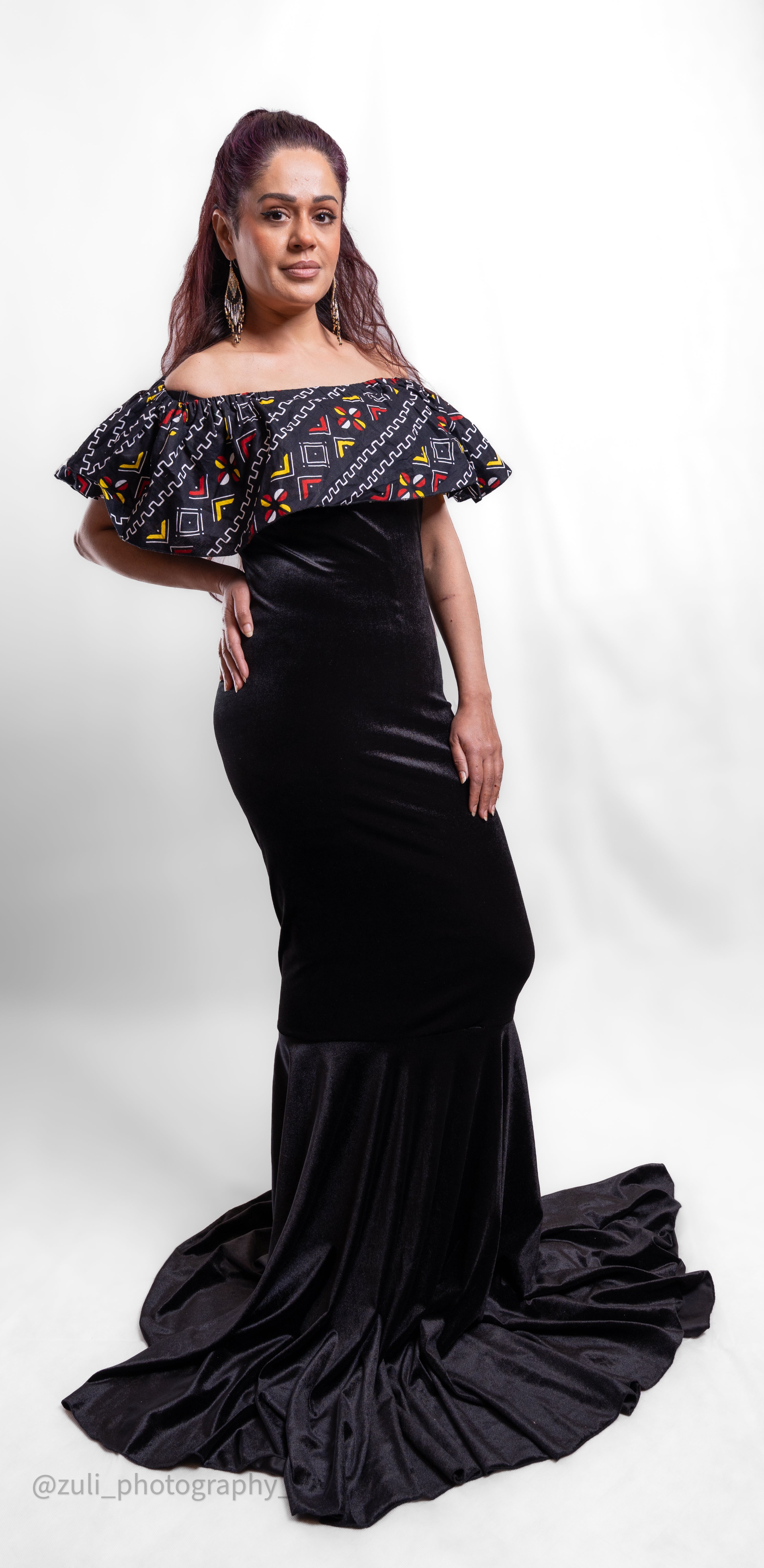 Onyx Royal Off-Shoulder Gown