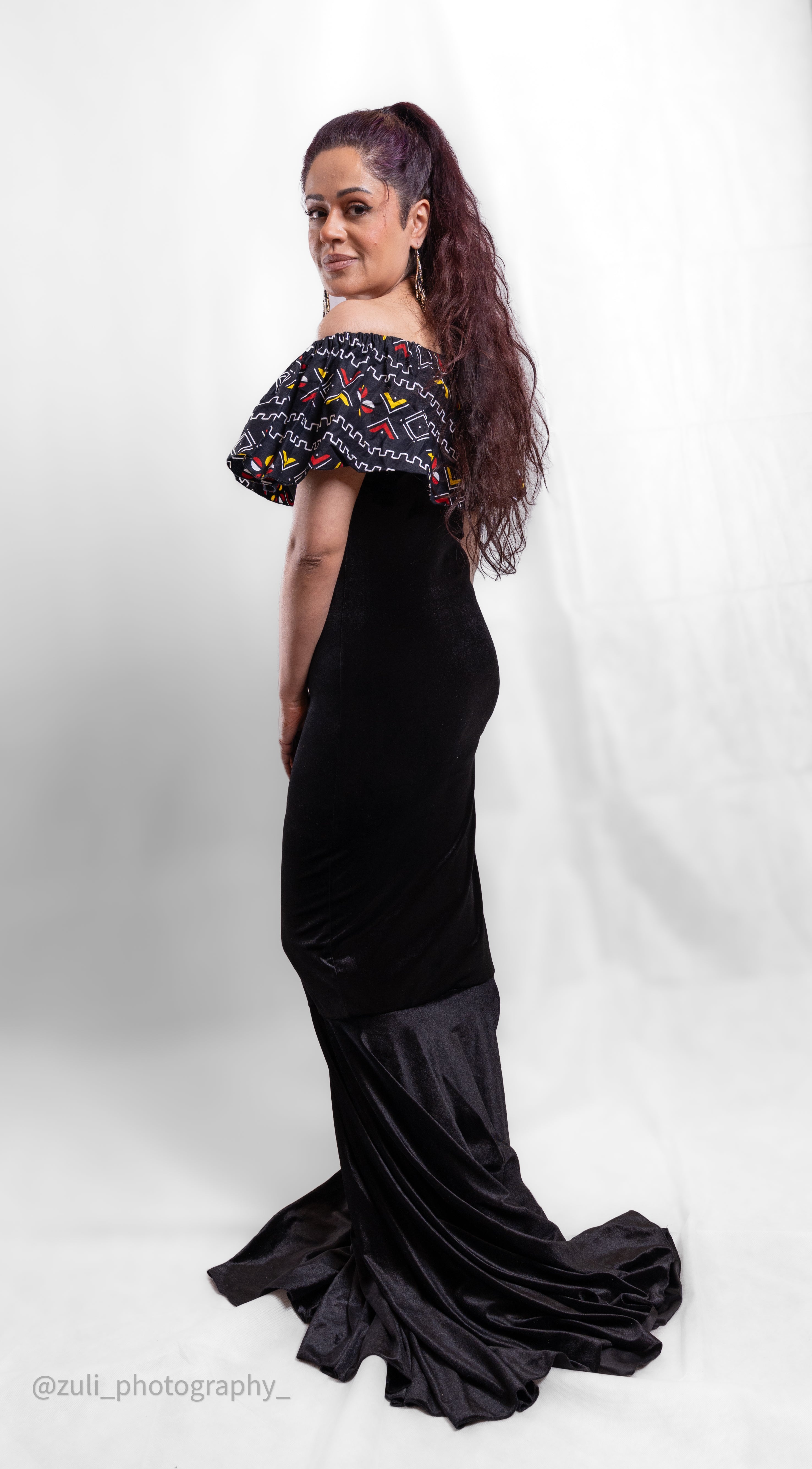 Onyx Royal Off-Shoulder Gown