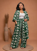 Luxury African Print Two-Piece Kimono Trouser Set