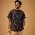 Royal Indigo Labyrinth Luxe V-Neck Tunic