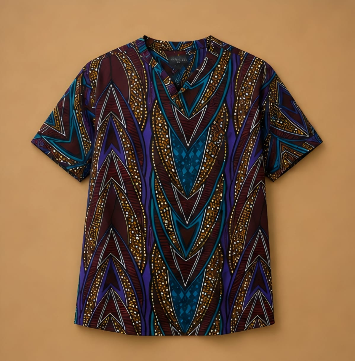 Royal Indigo Labyrinth Luxe V-Neck Tunic