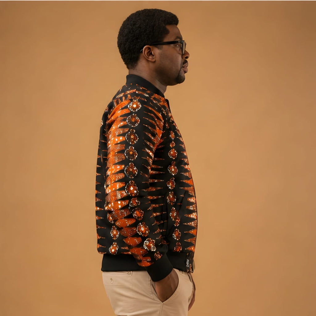 Obsidian Amber Luxe Bomber Jacket