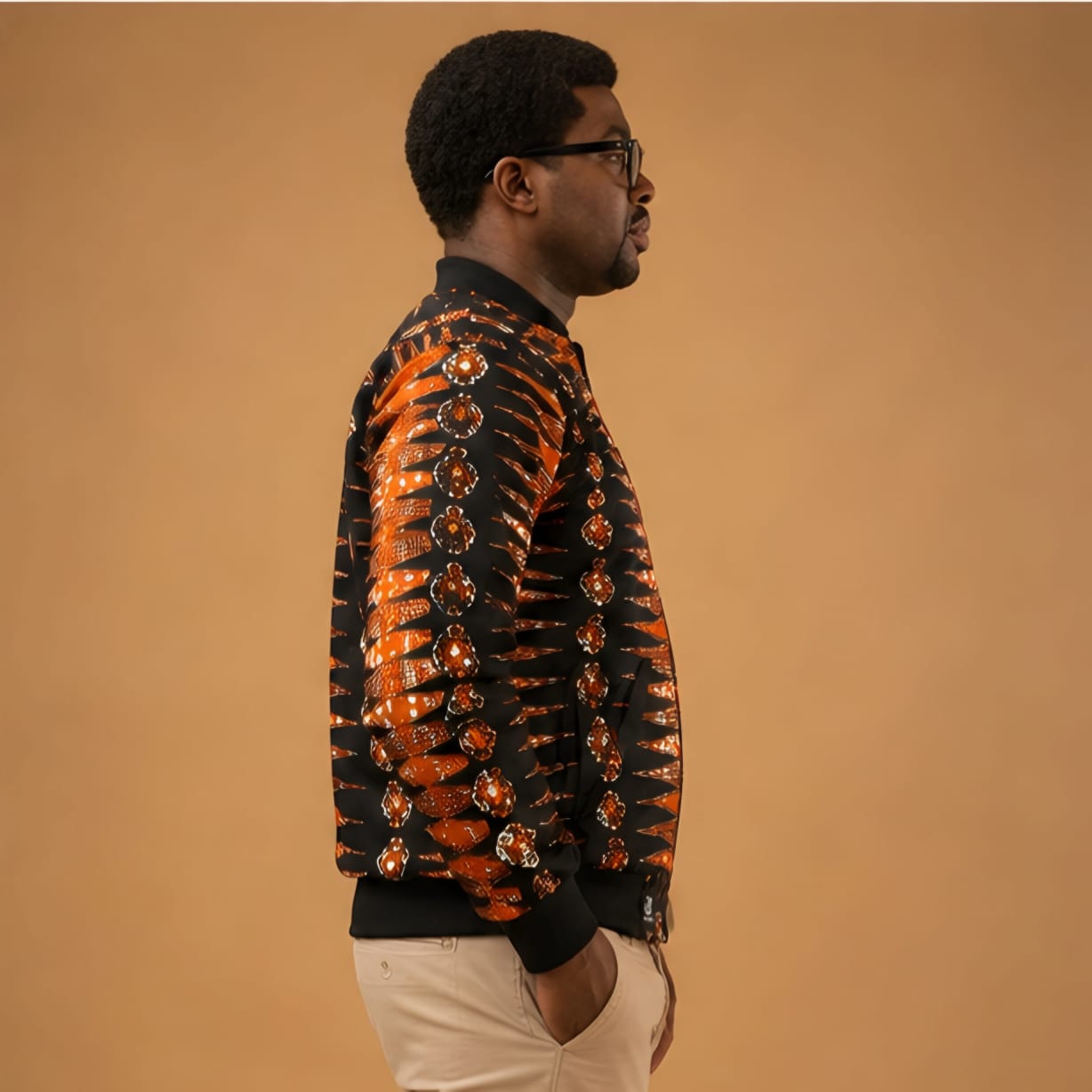 Obsidian Amber Luxe Bomber Jacket
