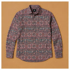 Men's Mauve Geometric Luxe Tribal Print Long-Sleeve Shirt