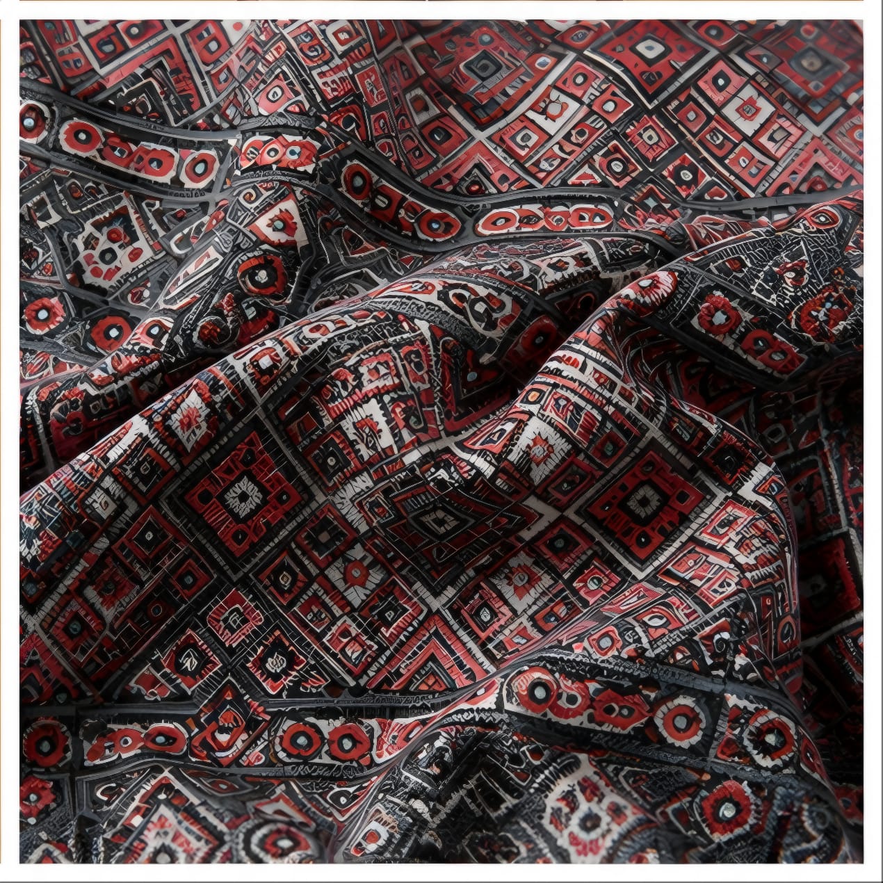 Men's Mauve Geometric Luxe Tribal Print Long-Sleeve Shirt
