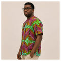 Men's Luxury Geometric Step Ankara Short-Sleeve Tunic
