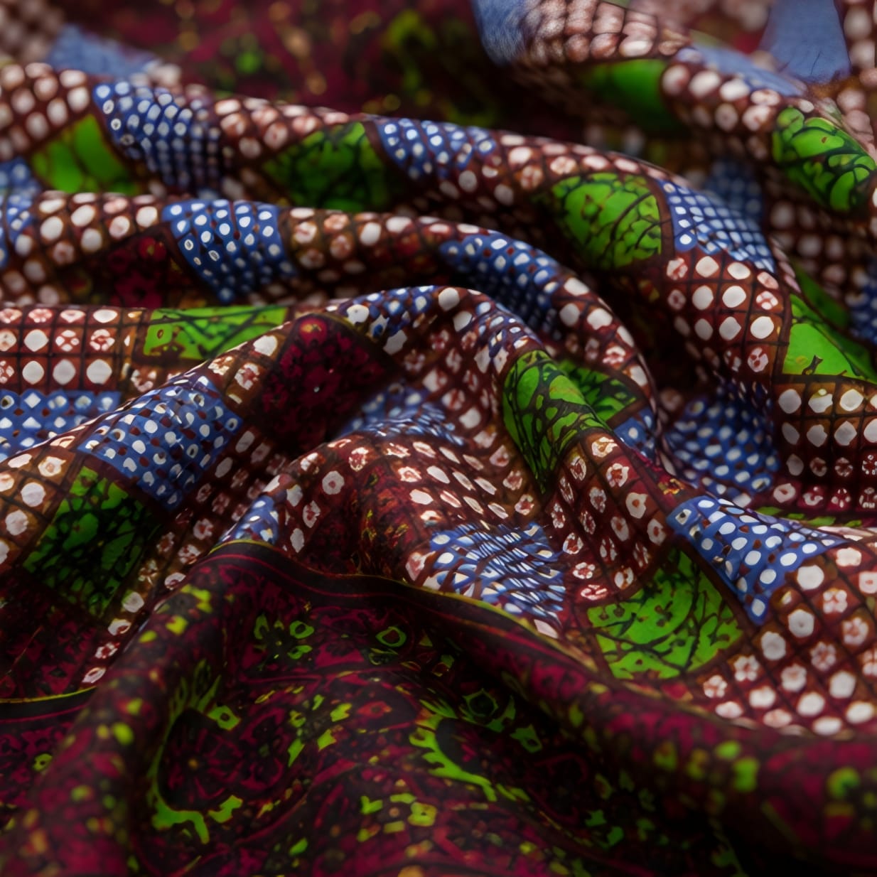 Men's Panel Print Ankara Long-Sleeve Button-Down Shirt