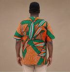 Men's Luxury Diamond Motif Ankara Short-Sleeve Tunic