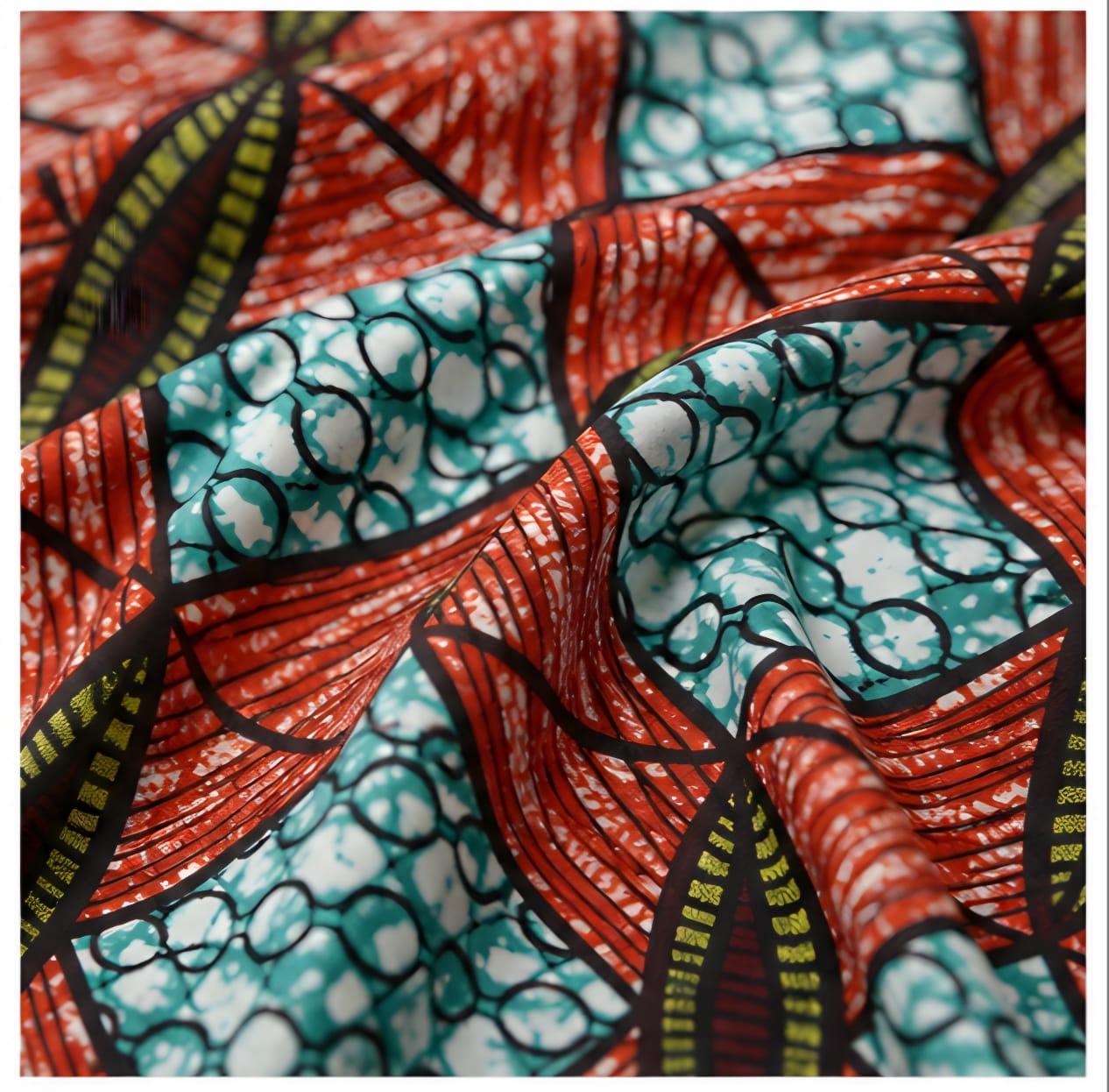 Men's Luxury Diamond Motif Ankara Short-Sleeve Tunic Shirt