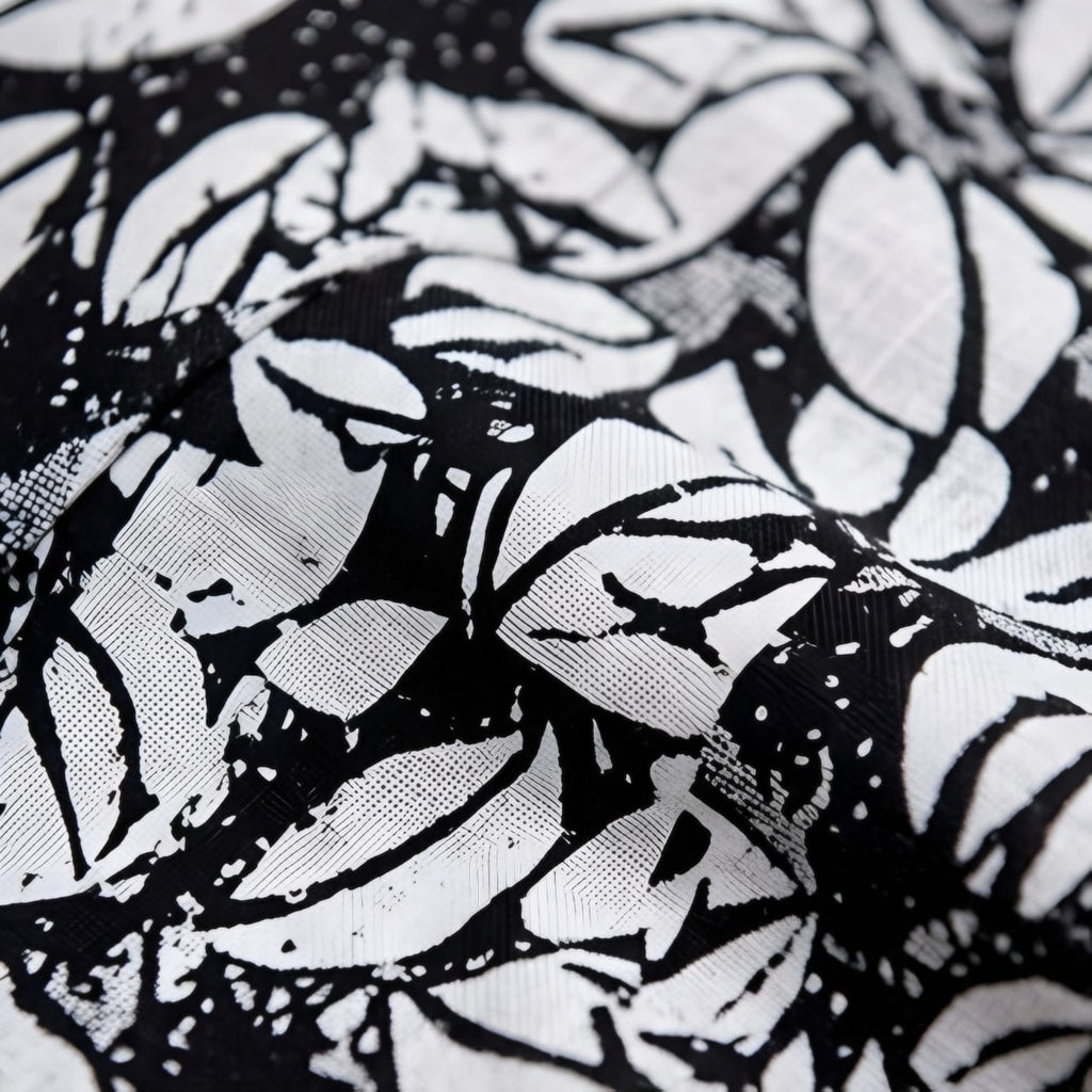 Luxury Black & White Floral Kimono & Wide-Leg Trouser Set